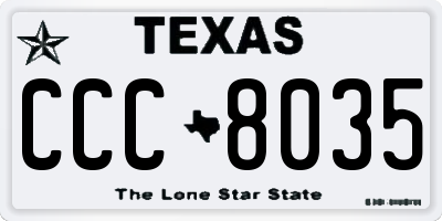 TX license plate CCC8035