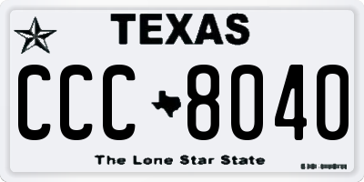 TX license plate CCC8040