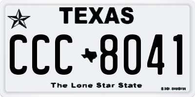 TX license plate CCC8041