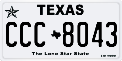 TX license plate CCC8043