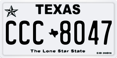 TX license plate CCC8047