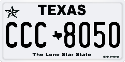 TX license plate CCC8050