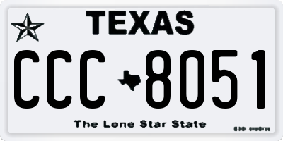 TX license plate CCC8051