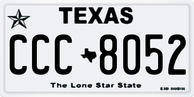 TX license plate CCC8052