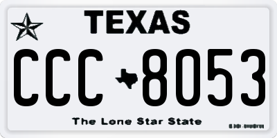 TX license plate CCC8053