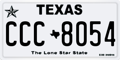 TX license plate CCC8054