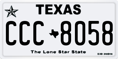 TX license plate CCC8058