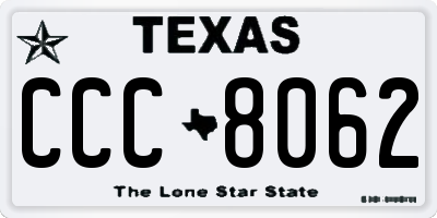 TX license plate CCC8062