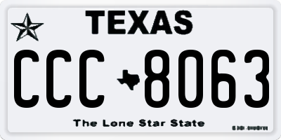 TX license plate CCC8063