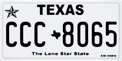 TX license plate CCC8065