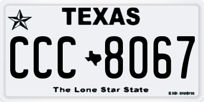 TX license plate CCC8067