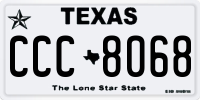 TX license plate CCC8068