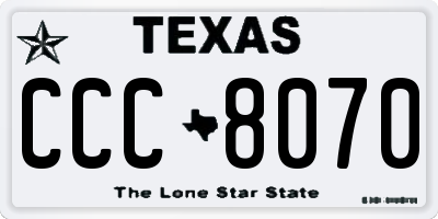 TX license plate CCC8070