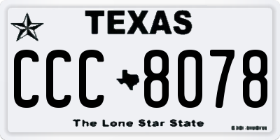 TX license plate CCC8078