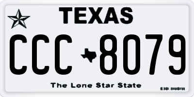 TX license plate CCC8079