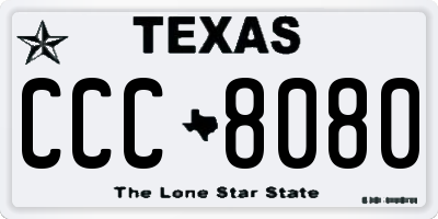 TX license plate CCC8080