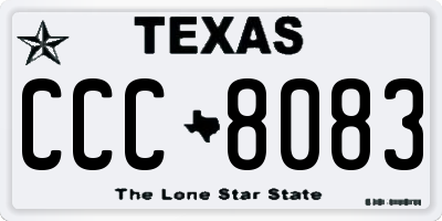 TX license plate CCC8083