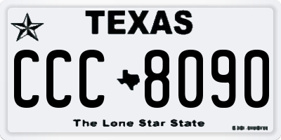 TX license plate CCC8090