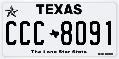 TX license plate CCC8091
