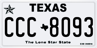 TX license plate CCC8093
