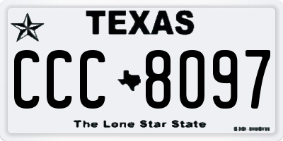TX license plate CCC8097