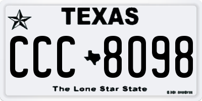 TX license plate CCC8098