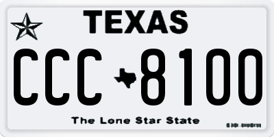 TX license plate CCC8100
