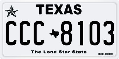 TX license plate CCC8103