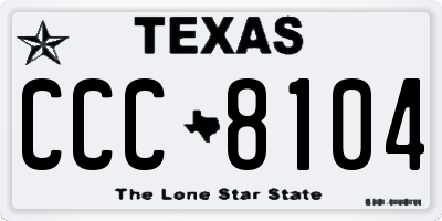 TX license plate CCC8104