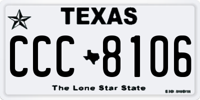 TX license plate CCC8106