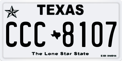 TX license plate CCC8107
