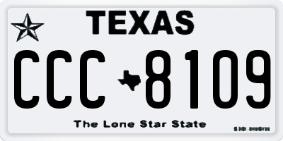 TX license plate CCC8109