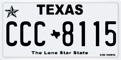 TX license plate CCC8115