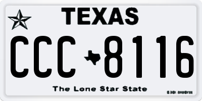 TX license plate CCC8116