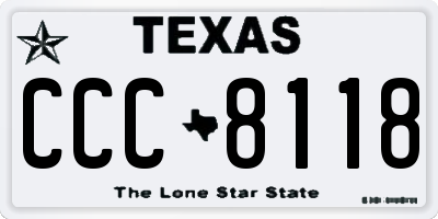 TX license plate CCC8118