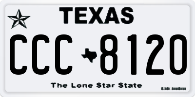 TX license plate CCC8120