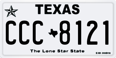 TX license plate CCC8121