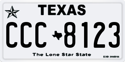 TX license plate CCC8123