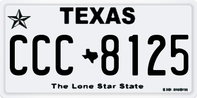 TX license plate CCC8125