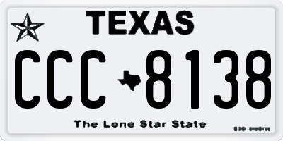 TX license plate CCC8138