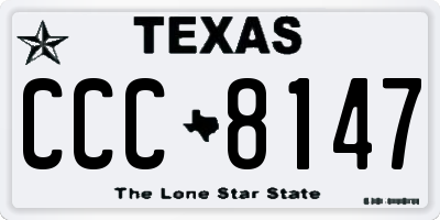 TX license plate CCC8147