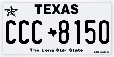 TX license plate CCC8150