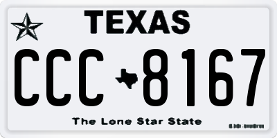 TX license plate CCC8167