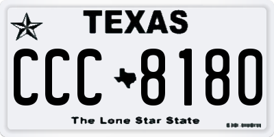 TX license plate CCC8180