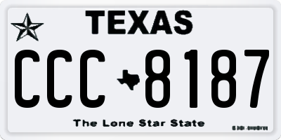 TX license plate CCC8187