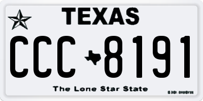 TX license plate CCC8191