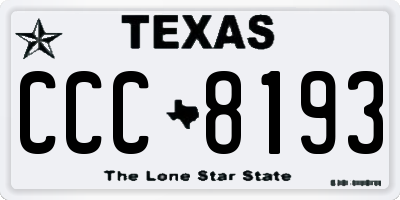 TX license plate CCC8193