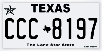 TX license plate CCC8197