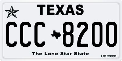 TX license plate CCC8200