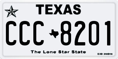 TX license plate CCC8201